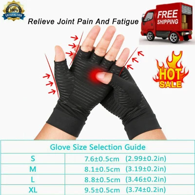 DAZONE Copper Arthritis Compression Gloves Hand Support Joint Carpal Tunnel Pain Relief
