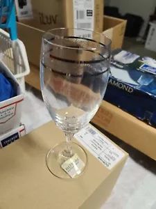 Water Goblet Glass Gorham Crystal Regal Platinum Pattern 9 3/8" Iced Beverage - Picture 1 of 5