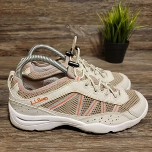 L.L. Bean Water Women's Pink Cream Mesh Running Athletic Sneakers Shoes Size 6 - Picture 1 of 8