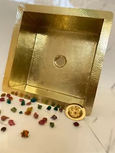 Unlackiertes Messing Unterbau gehämmerte Spüle, Küchenbar Spüle, Inselspüle Gefäß - Bild 1 von 30