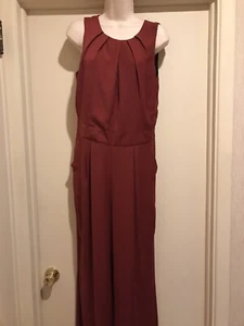 Robert Rodriguez Red Sleeveless Jumpsuit 10 Pleated Wideleg - Picture 1 of 14