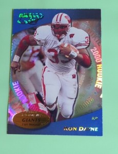 2000 Quantum Leaf Football Card #317 Ron Dayne Rookie - Wisconsin Badgers