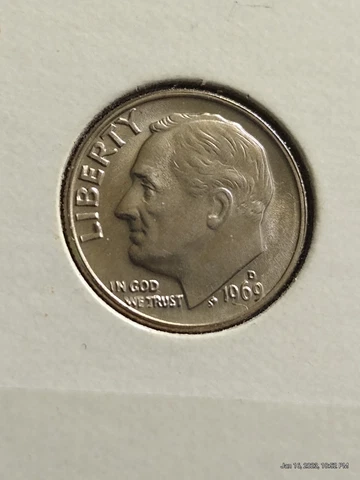 1969 -D -ROOSEVELT DIME "FB FINEST BU QUALITy Cover