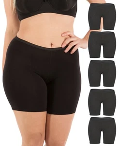 Women's Small-Plus Size Stretch Cotton Long Leg 6.5" Boyshort Briefs Multipack - Picture 1 of 24