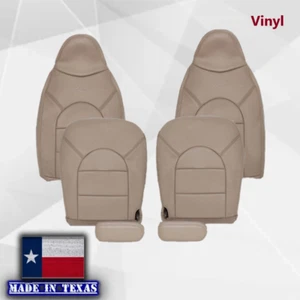 Synthetic Leather Seat Covers 1998 1999 For Ford F250 F350 Lariat Super Duty Tan - Picture 1 of 9