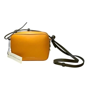 French Connection Poppy Recycled Leather Camera Bag Golden Oak Brown Lavender - Picture 1 of 15