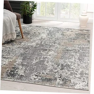 Euston Collection 7679 4x5 Abstract Area Rug 4' x 5' Grey - Picture 1 of 7
