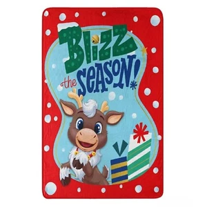 Rudolph Plush Throw Christmas Blanket Reindeer in Here Blizz the Season 60x46 - Picture 1 of 3