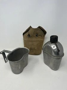 ANTIQUE WWI-II U.S. MILITARY Canteen and cover Authentic Brought home in 1945. - Picture 1 of 24