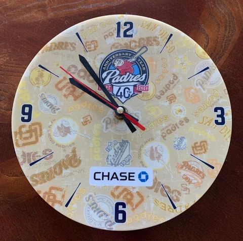 San Diego Padres 40th Anniversary Wall Clock/TESTED AND WORKING Cover