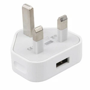 USB Stecker Ladegerät Wandladegeräte UK Netzteil 5V 1A 3Pin für iPhone Samsung - Bild 1 von 9