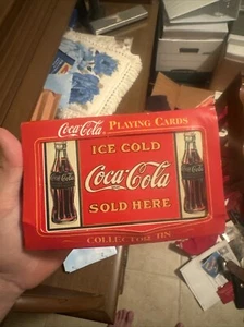 Coca Cola Collectibles Playing Cards 2 Card Decks Red Tin Ice Cold 2001 - Picture 1 of 4