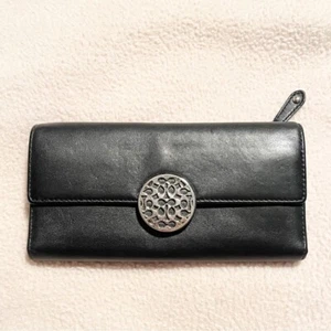 Cartera Sobre Coach Alexandra Signature Logo Piel de Vaca Cuero Negro Delgada Y2K - Imagen 1 de 11