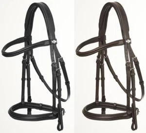 LeMieux Arika Cavesson Bridle Anatomic Padded Comfort Monocrown Black/Brown - Picture 1 of 8