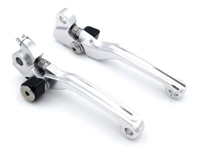 Adjustable Aluminum Brake & Clutch Levers for Honda CRF250R CRF450R Silver - Image 1 of 4