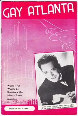 1940s GAY ATLANTA MAGAZINE Week of December 3rd 1949 DANNY O'NEIL on Front Cover - Image 1 of 4
