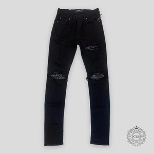 AMIRI MX1 BLACK BANDANA PATCH JEANS - BLACK - Picture 1 of 6