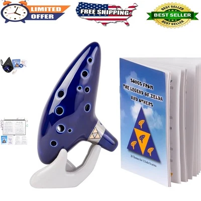Zelda 12-Hole Ocarina with Songbook & Display – Perfect Gift for Music Fans - Image 1 of 4