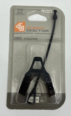 Shock Doctor Pro Mouth Guard Smoke Black Strapped Youth Polypropylene - Image 1 of 4