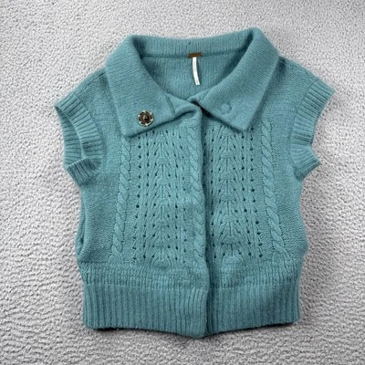 Свитер женский Free People XS с застежкой спереди вязаный ангорская шерсть ягненка коттеджкор - Изображение 1 из 4