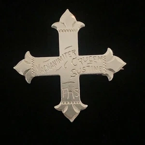Vintage Magnanimiter Kreuz Sustin Sterlingsilber Kreuz Anhänger Pin König Tochter - Bild 1 von 9
