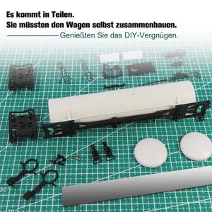 1 Set Spur H0 1:87 Zerlegter Kesselwagen Ungefärbt Undekoriert Ölkesselwagen - Picture 1 of 8