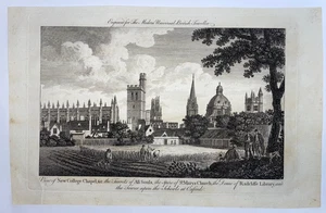 OXFORD ENGLAND c. 1779 ANTIQUE ENGRAVED VIEW - Picture 1 of 3