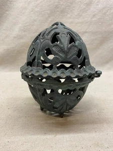 Old Vintage Ornate Metal Ball Caged String Twine Holder Cottage Country - Picture 1 of 7