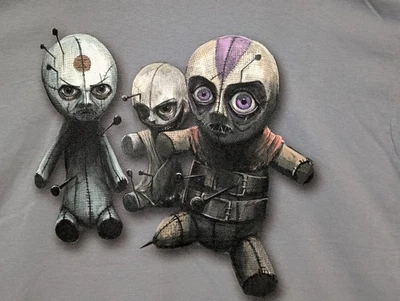 Мужская футболка The Mountain серая 3 куклы вуду деформация времени RL 2XL #2597 новая без ценников - Изображение 1 из 4