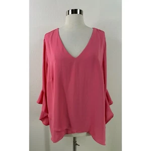 Vince Camuto Long Peasant Sleeve V-neck Lined Womens Top 2X - Picture 1 of 10