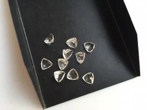 Trillion Rose Cut Natural Crystal Quartz 6x6mm To 12x12mm Calibrated Gemstone - Imagen 1 de 6