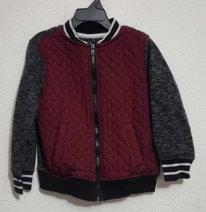 Wonder Nation Boys Size 4-5 Velvet Red & Black Zip Up Sweatshirt - Picture 1 of 3