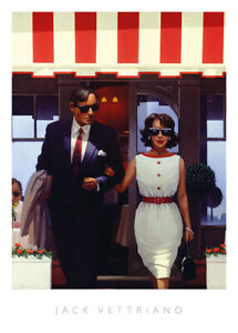 Lunchtime Lovers - Jack Vettriano Art Print Poster Love Romance Cafe 15.75x19.75