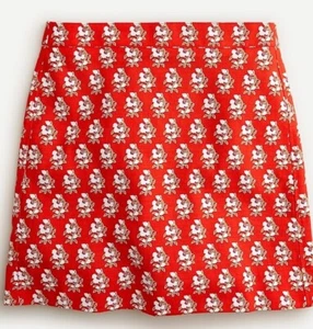 JCrew Stretch Grasscloth Mini Skirt in Classic Block Print size 10 - Bild 1 von 6