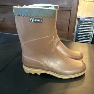 Aigle Mens Bison 13.5 Wellingtons Ambre Rain Boots - Picture 1 of 10