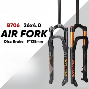 26inch 4.0'' Tire Snow Fat Bike Fork MTB Bicycle Air Suspension 9*135mm QR Fork - Picture 1 of 21