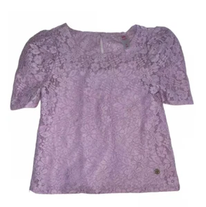 Justice Girls Top And Camisole Purple Size 16/18 Pullover Floral Lace 2 Pieces - Picture 1 of 10