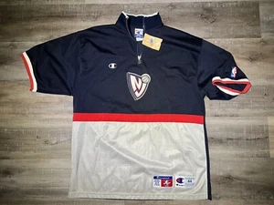 Vintage 90s Champion New Jersey Nets NBA Shooting Shirt Warm Up Sz Large -44 - Picture 1 of 7