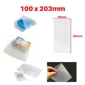 50 x Clear Bubble Wrap Pouch Cushioning Packing Shipping Bags 100 x 203mm - Picture 1 of 2