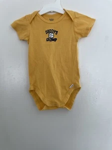 Gerber Baby Boys Embroidered Daddy's Champ Cotton Short Sleeve Onesie Yellow 18M - Picture 1 of 4