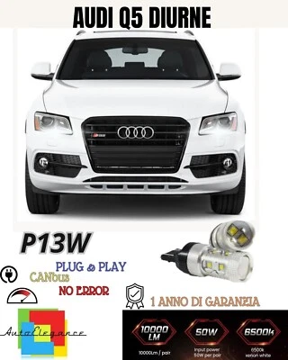 🔥COPPIA LAMPADE POSIZIONE P13W 6 LED CREE DRL 6000K🔥AUDI Q5🔥 CANBUS NO AVARIA - Immagine 1 di 2