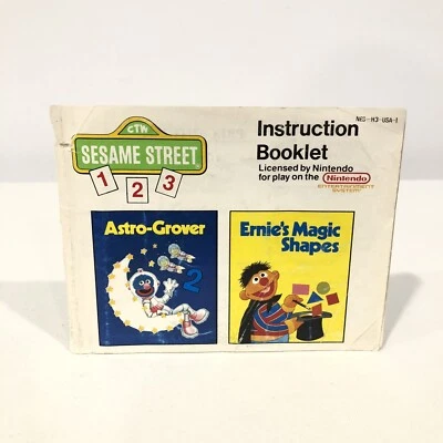 SESAME STREET 123 NES NINTENDO ASTRO-GROVER & ERNIE’S MAGIC SHAPES BOOKLET - Image 1 of 2