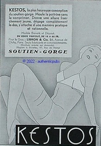 PUBLICITE KESTOS SOUTIEN GORGE LINGERIE FEMME SEXY DE 1932 FRENCH AD PUB VINTAGE - Picture 1 of 1