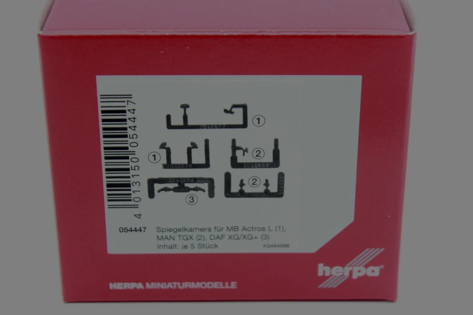 HO 1 87 Herpa # 54447 Mirror Camera- (5 pcs. each) Axtros MAN Tgx DAF XG/XG