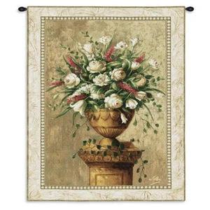 53x38 SPRING EXPRESSION Pink White Floral Tapestry Wall Hanging - Picture 1 of 1