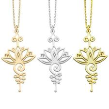 Gold/Rose Gold/Silver Alloy Necklaces with Hollow Lotus Flower Yoga Pendant