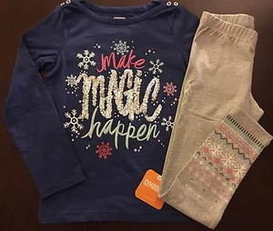 New Gymboree Girl Enchanted Winter Make Magic Top /Leggings 4 6 - Picture 1 of 7