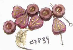 Lot de 8 mélanges de perles de verre tchèques violet mélangé WYSIWYG C7839