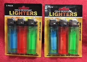 2 3 packs of Child Resistant Lighters, 6 Total adjustable NEW IN PACKAGE - Picture 1 of 2