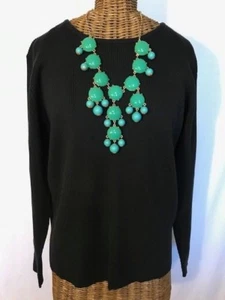 EDDIE BAUER - BLACK LONG SLEEVE RIB SWEATER - XL - Picture 1 of 4